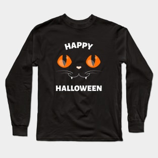 Happy Halloween Black Cat Long Sleeve T-Shirt